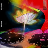 a painting of a flower in a pond